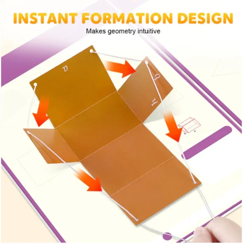 Pull String 3D Geometry Learning Book Interactieve Pull-String Geometry Learning Kit met pop-up modellen Volume- en gebiedsverkenning