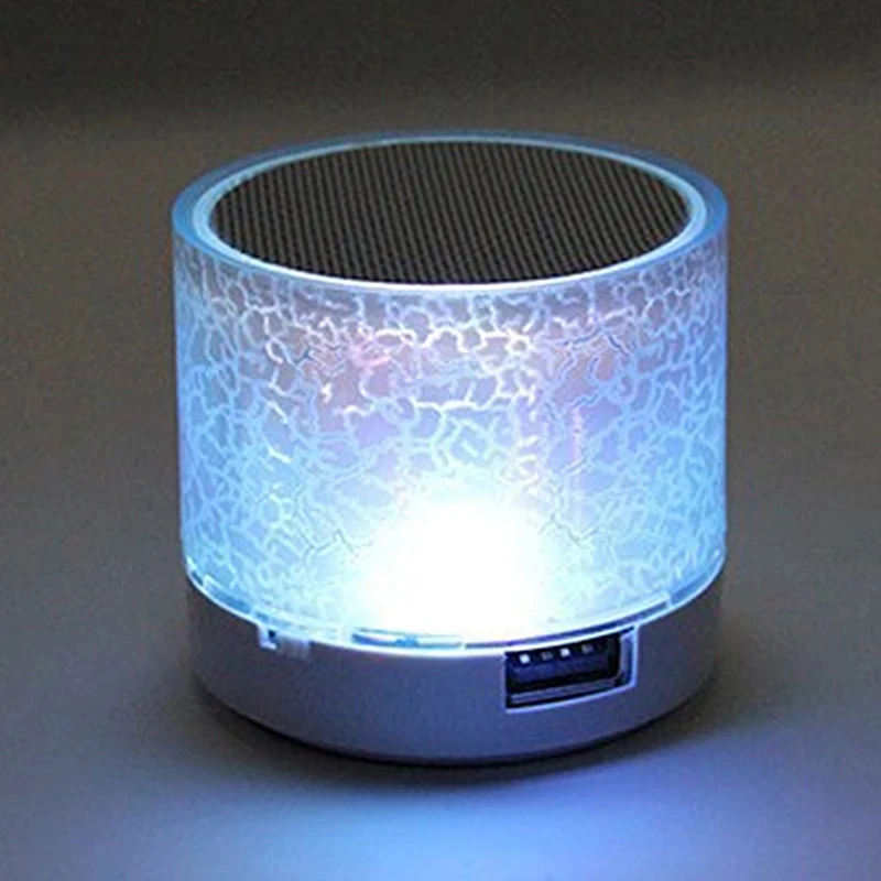 Mini Portable Speaker Bluetooth MP3 Wireless Car Audio Dazzling Crack LED Lights Subwoofer Support TF Card USB Charging For PC