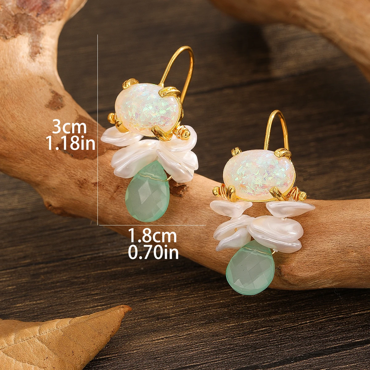 New Creative Geometric Niche Pearls Double Drop Round Stone Dangle Earrings For Women Party Accessories Custom Jewelry