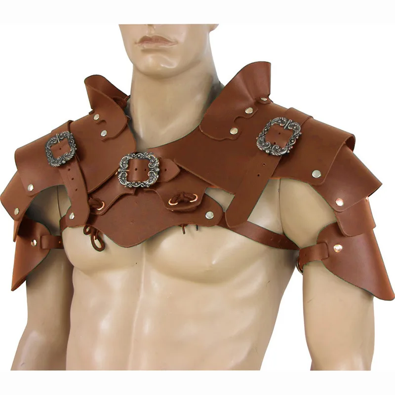 Medieval Scandinavian Viking Warrior Shoulder Armor Adjustable Vintage Cosplay Stage Props Gladiator Shoulder Armor