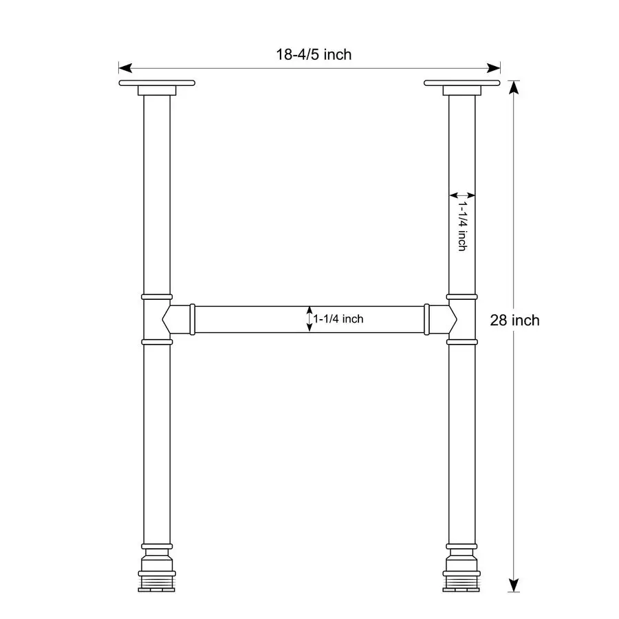 28 Inch Industrial Pipe Legs, Rustic Iron Legs for Custom Tables and Furniture, DIY Heavy Duty Metal Legs for Farmhouse Home De 5