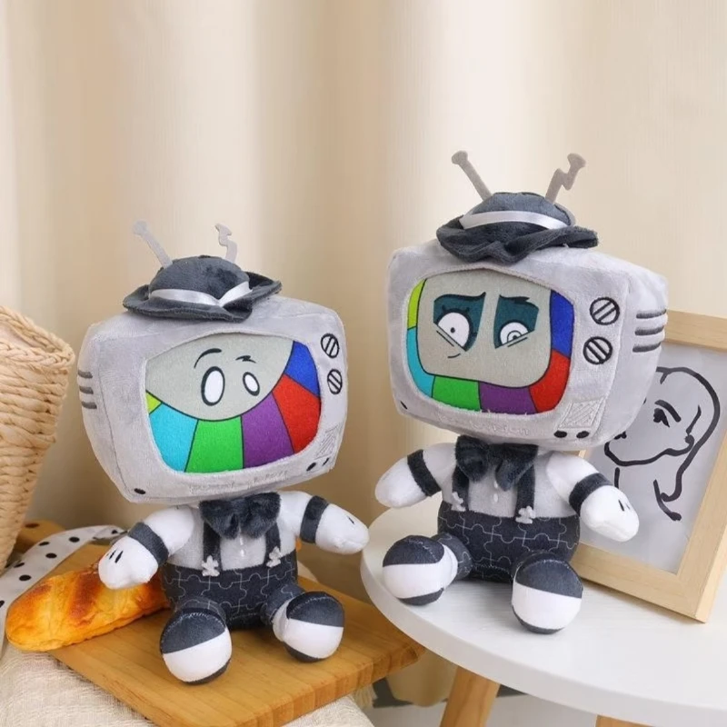 

35cm Q-version Stuffed Toy TV Plush Toy Cartoon Anime Soft Pillow Robot Doll Creative Children's Birthday Christmas Gift