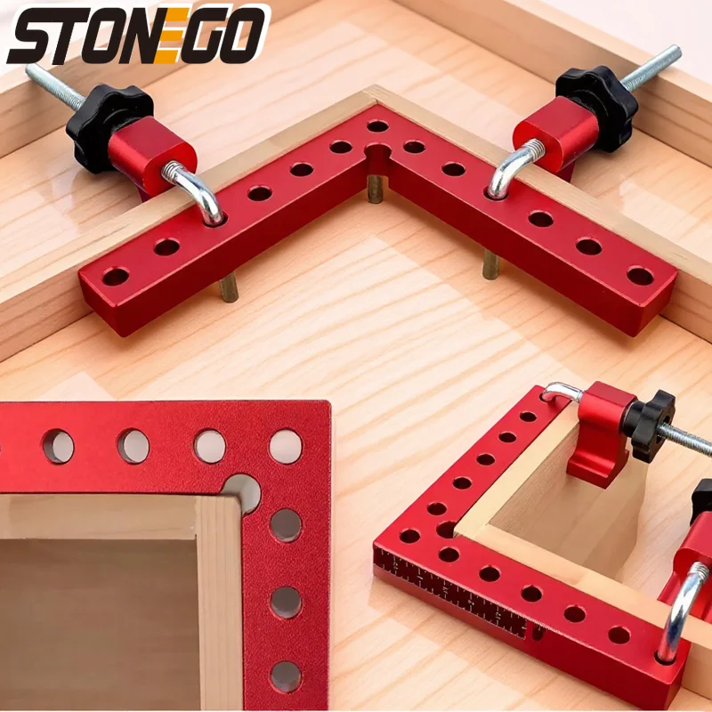 

6PCS Aluminum Alloy Woodworking Clamps 90 Degree Right Angle Fixing Clamps for DIY Wood Splicing Home Improvement Tools