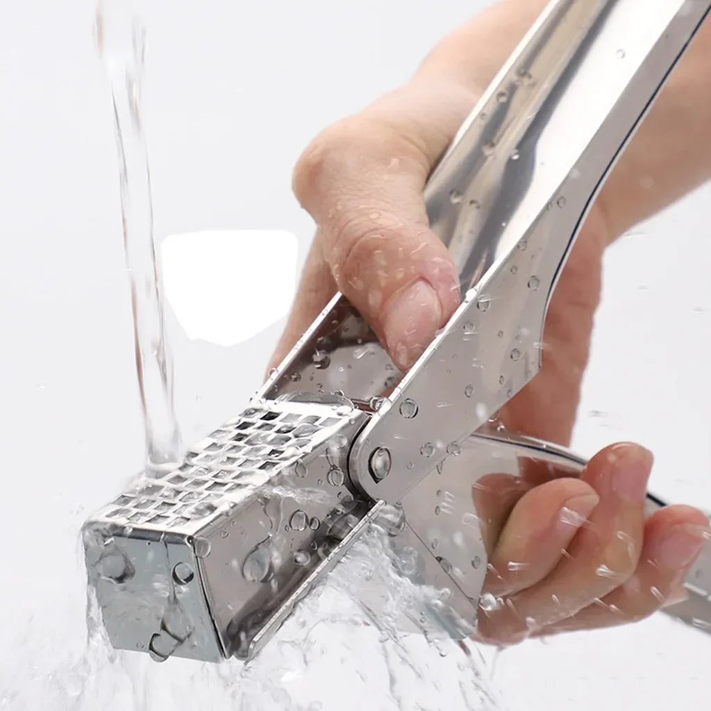 Stainless Steel Garlic Press Crusher Squeezer Chopper Curved Garlic Grinding Slicer Mincer Fruit Vegetable Tools Kitchen Gadgets