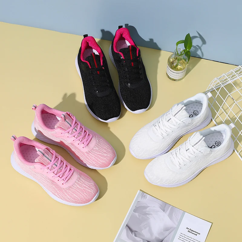 women's sneakers outdoor running shoes mesh casual walks shoe for women light jogging gym trainers tennis shoes sports lace-up
