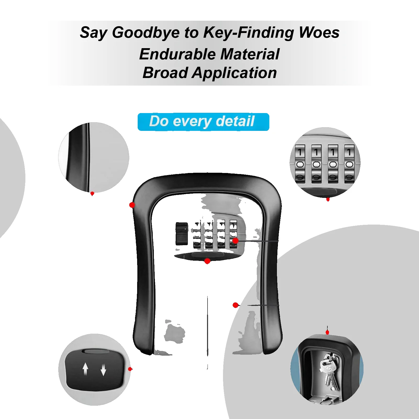 

Настенный замок для ключей, домашний декоративный 4-значный комбинированный сейф для ключей, ABS, сбрасываемый кодовый сейф, замок