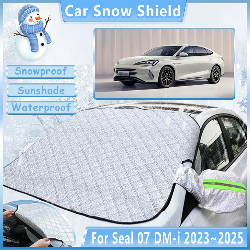 

Автомобильный снежный козырек для BYD Seal 07 DM-i 2023 2024 2025, зимние солнцезащитные козырьки на лобовое стекло, антифриз, морозная крышка, автоаксессуары