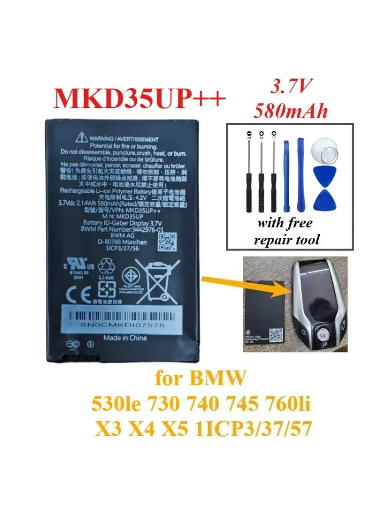 MKD35UP do BMW 530le 730 740 745 760li X3 X4 X5 1ICP3/37/57 Pilot z wyświetlaczem LCD ID-Geber 3.7V 580mAh Układ scalony — zdjęcie produktu 4