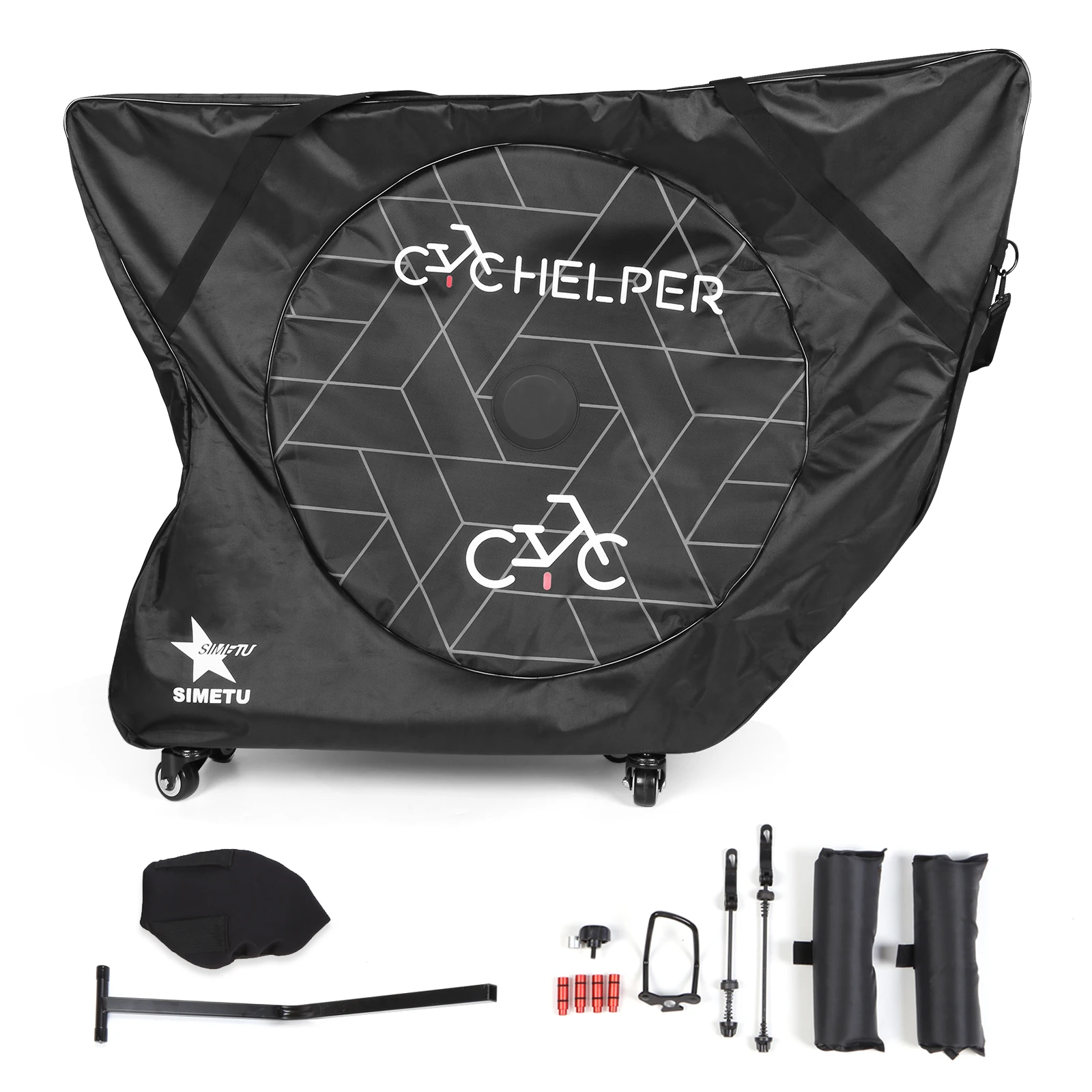 

Bicycle Package Bag with Wheels Bike Transport Bag Fits Road & TT Bikes