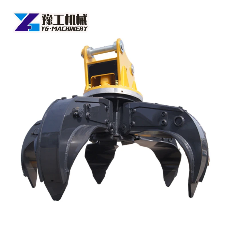 Factory Outlet Heavy Duty Metal Scrap Machine Large Capacity Excavator Attachment Hydraulic Grab Orange Peel Grapples Equipment