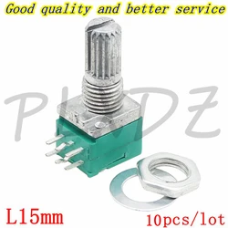 10pcs RK097 RK097G Amplifier sealing potentiometer with audio shaft 15mm 6pin B 1K 5k 10k 20k 50k 100k b5k 500k B100K B1m ohm