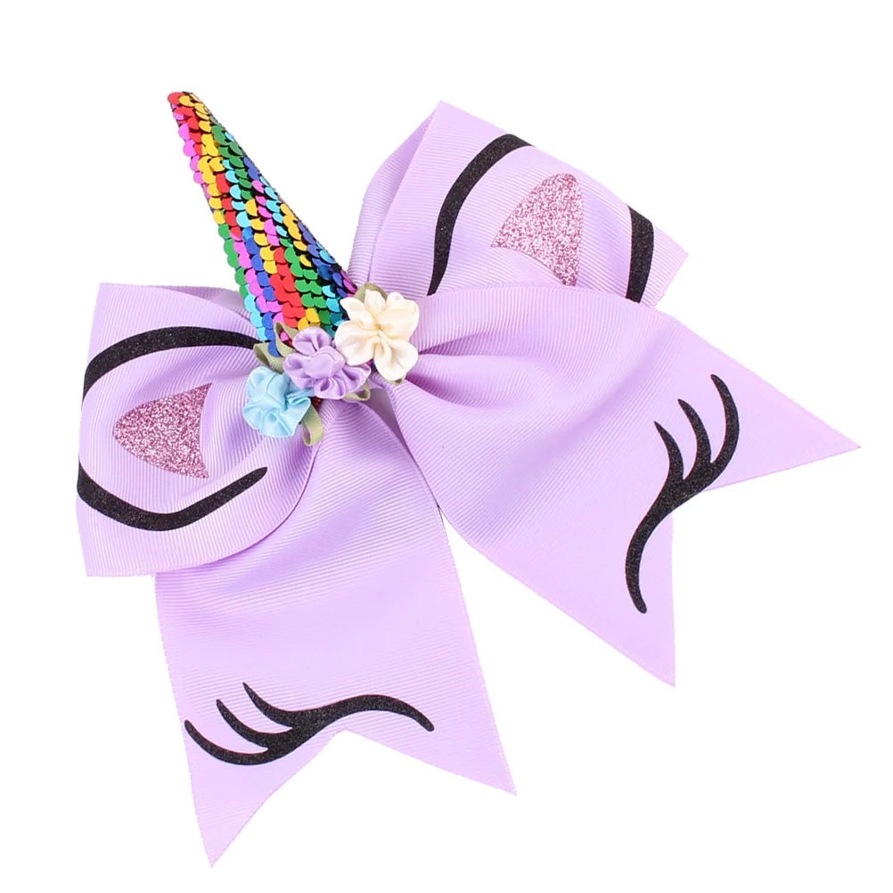 Acessórios para cabelo de meninas, grampos de cabelo de unicórnio, gravata borboleta roxa, anéis para festa, festival, uso diário, acessórios para meninas