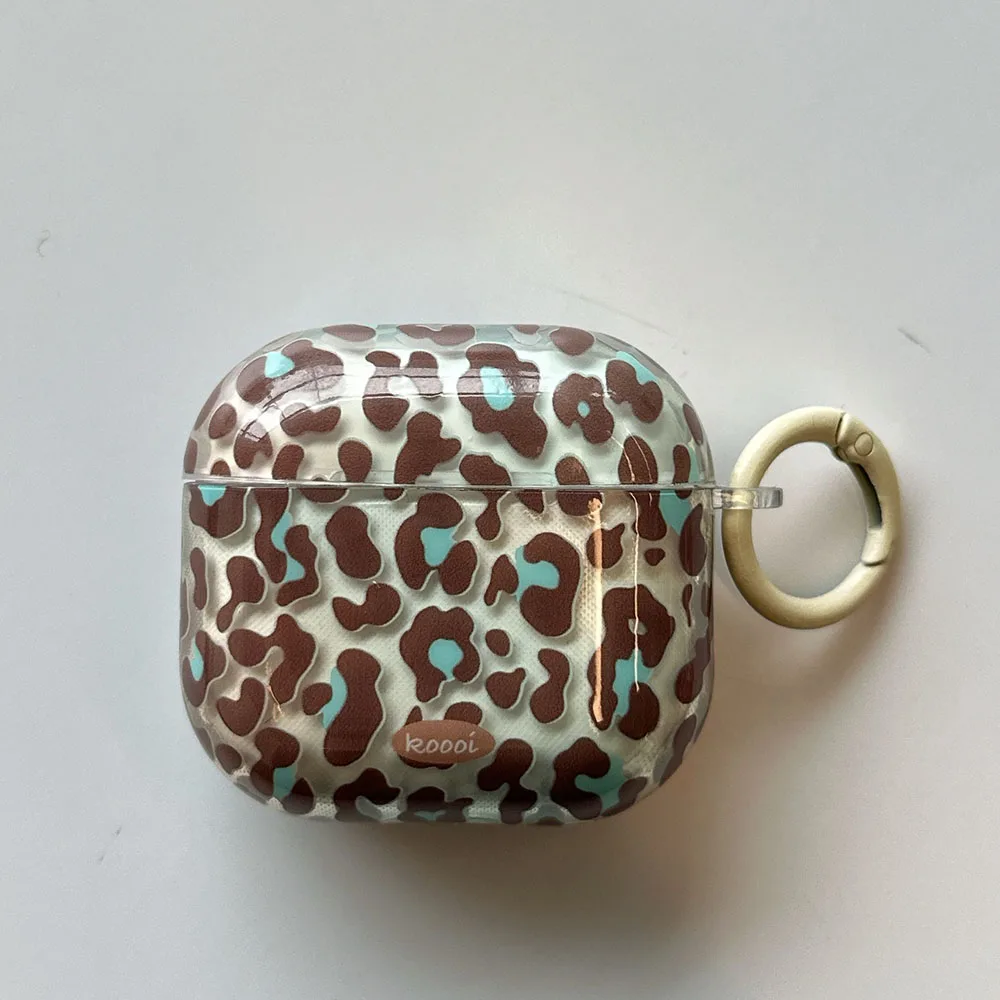 Luipaardprint Tijgervlekken Case Voor AirPods Pro 3 2025, Helder Paars Roze Blauw Bruin Oortelefoon Soft Cover Voor AirPods 4 3 2 1 Pro 2