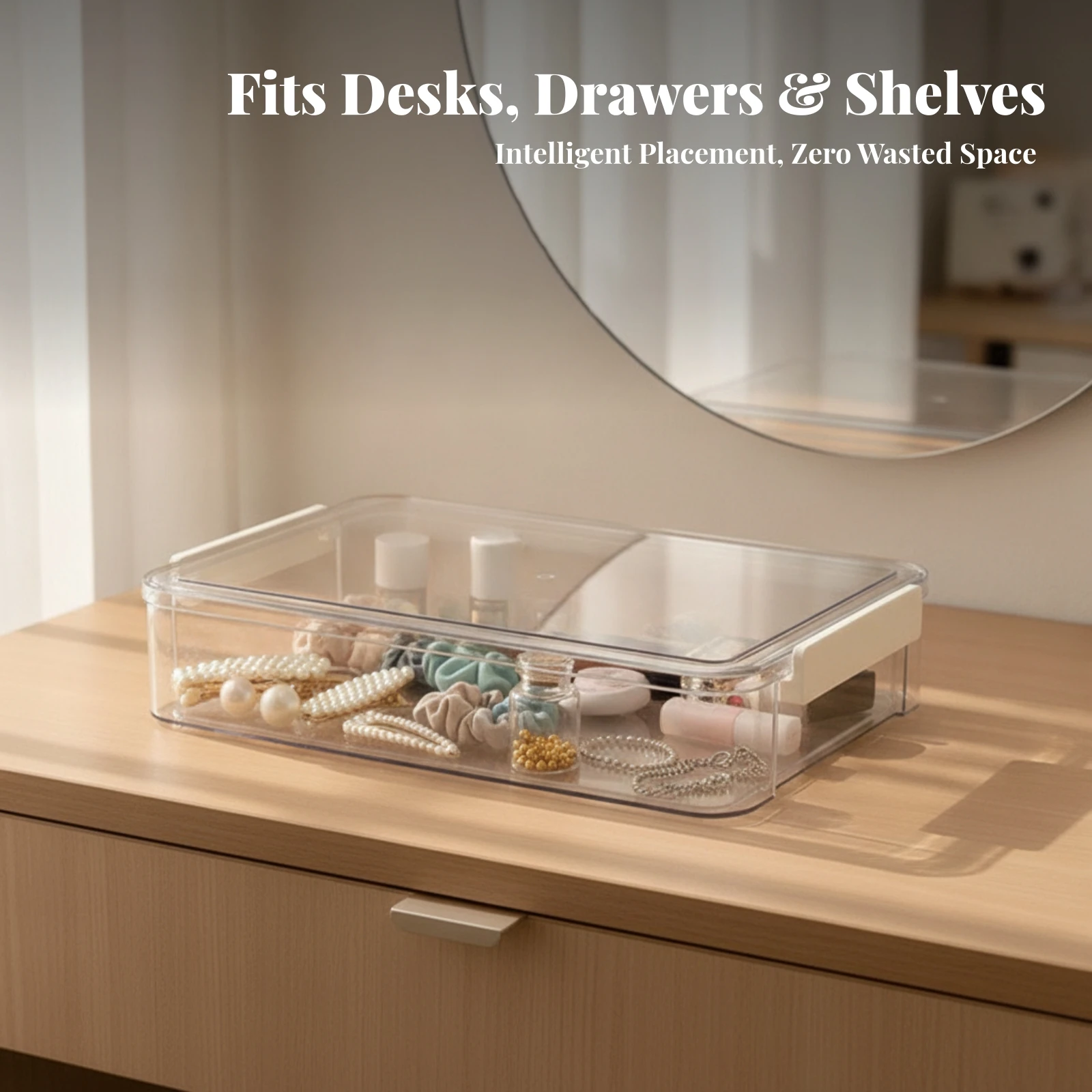 Rectangular Plastic Storage Box Low-Profile Clear Plastic Storage Container Box with Latch Transparent Secure for Crafters, Desk