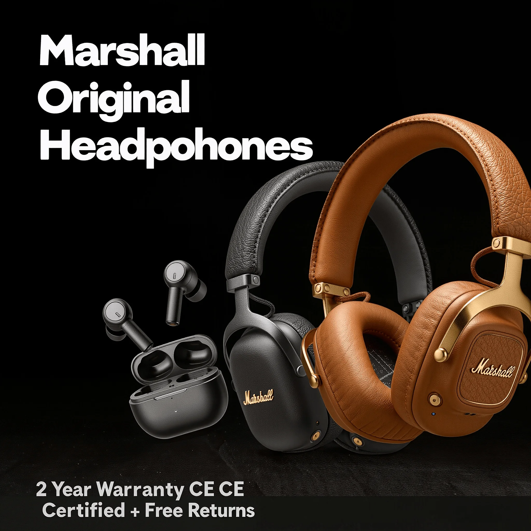Écouteurs sans fil Marshall MOTIF II ANC Bluetooth 5.3 avec réduction de bruit, basses Hi-Fi, étanchéité IPX5, autonomie de 30h, contrôle tactile