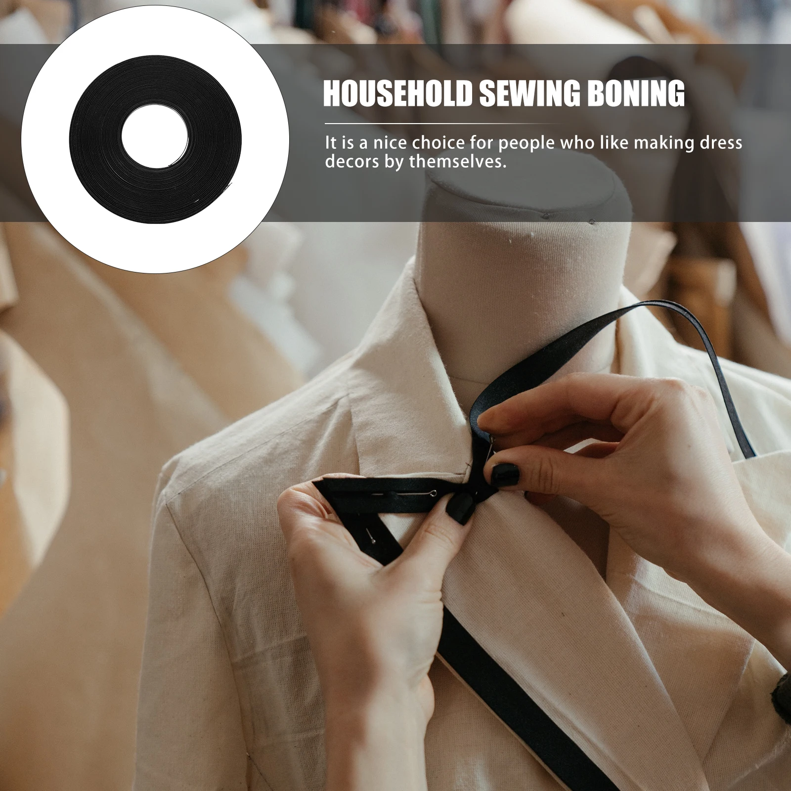 

1 Roll Dress Boning Roll Polyester Sewing Boning Wedding Evening Gowns -Resistant Compact Diy Supplies Accessory
