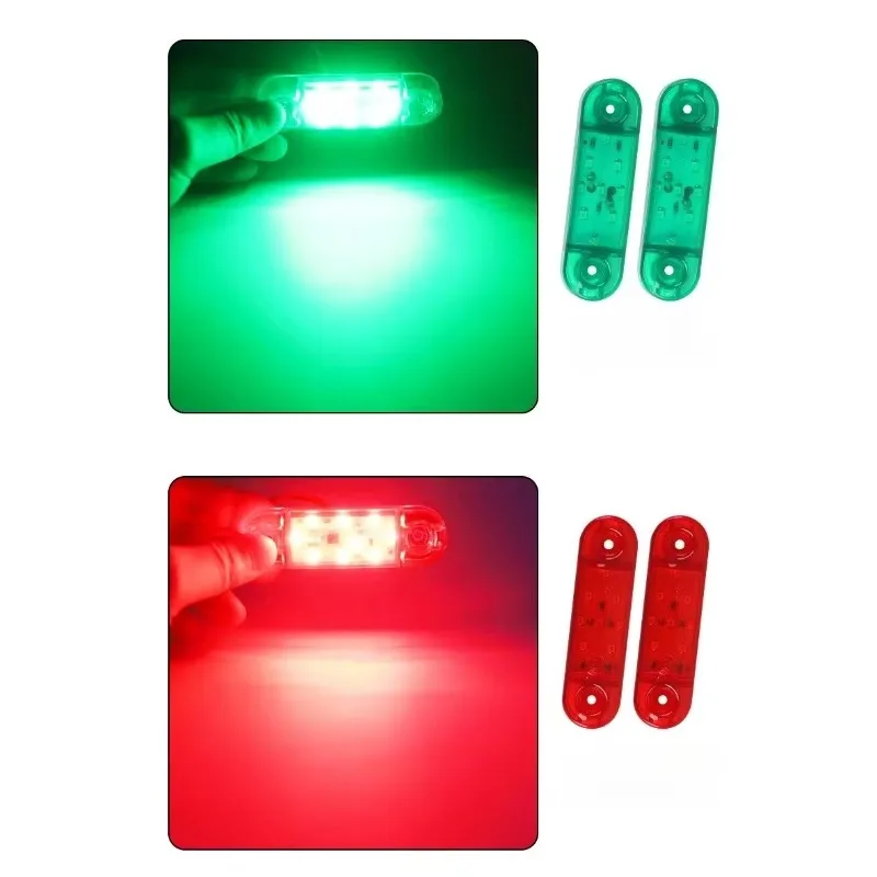 

Poer 10PCS 12V-24V 9 LED for Truck Trailer Caravan Lorry Van RV Bus Boat Amber/Red/White Universal Side Marker Light Indicator L