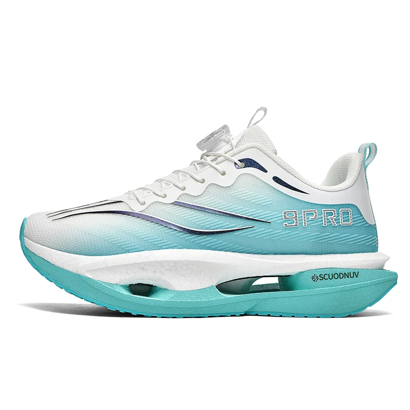 حذاء جري جديد بإبزيم دوار + لوح كربون مع لوح من ألياف الكربون لأحذية التدريب الرياضية للرجال والنساء