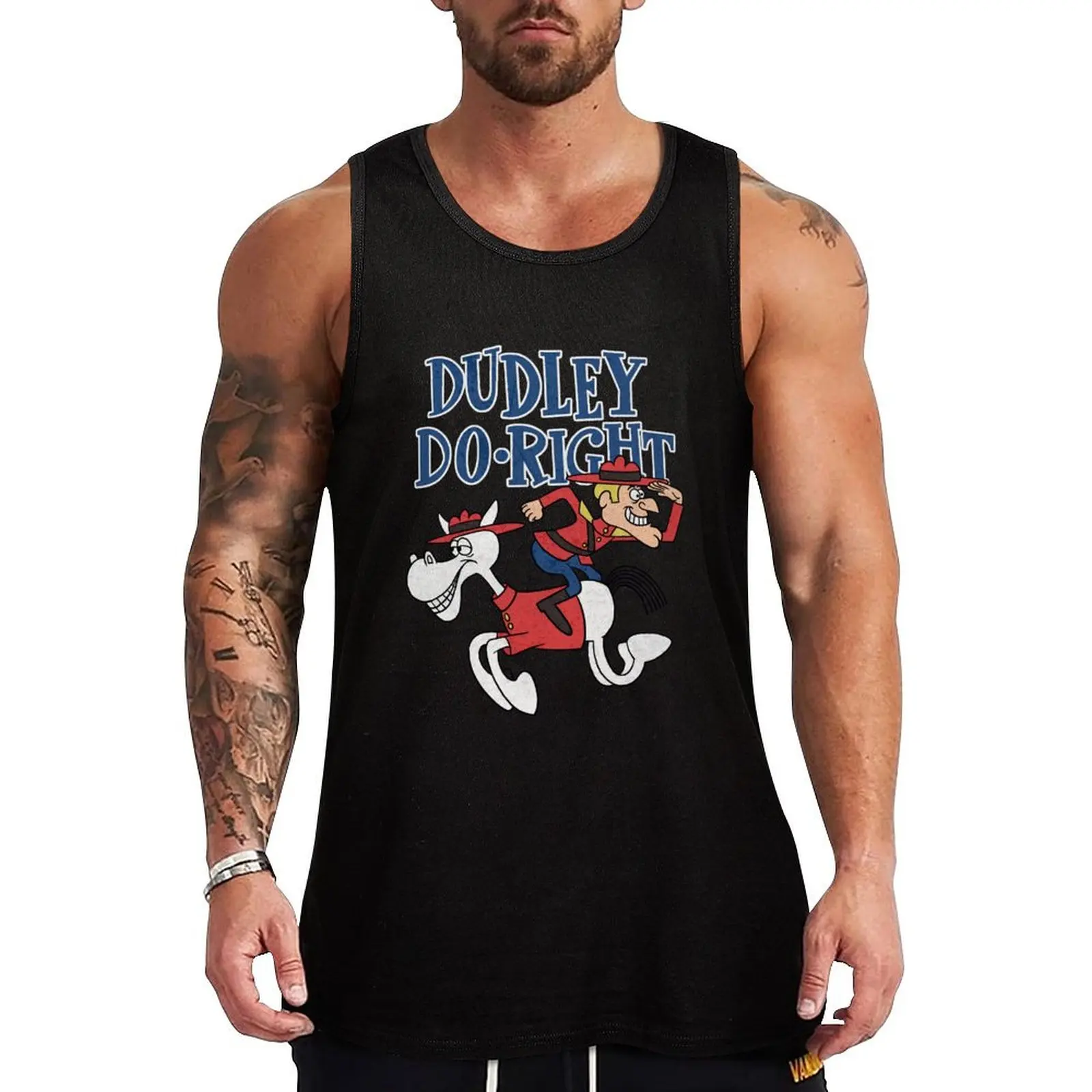 Camiseta sin mangas con fotografía vintage, tributo a los dibujos animados de Jay Ward, Dudley montando a caballo hacia atrás, regalos para ti