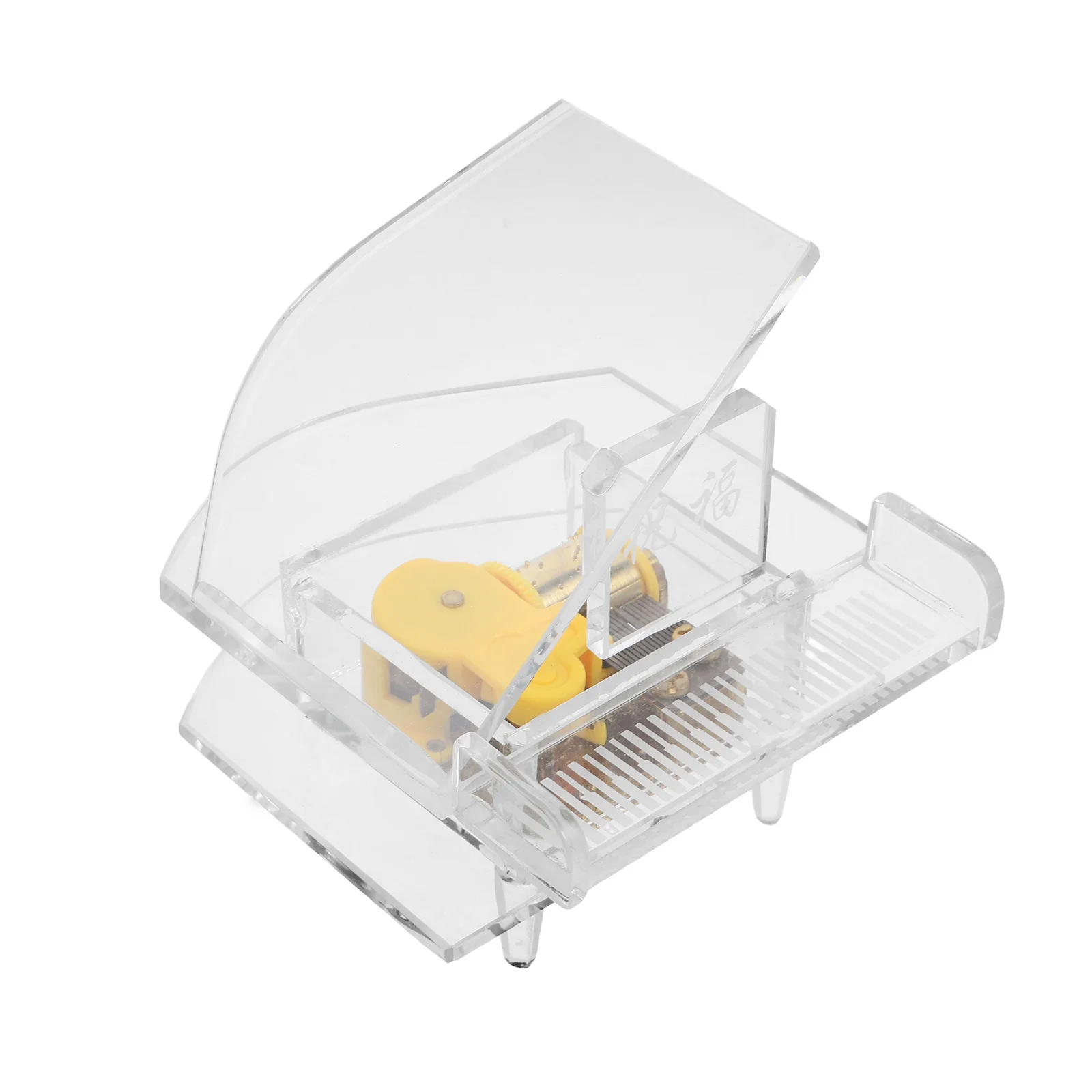 

Crystal Piano Music Box Handcrafted Glass Piano Design Desktop Musical Ornament for Relaxation Romantic Interior