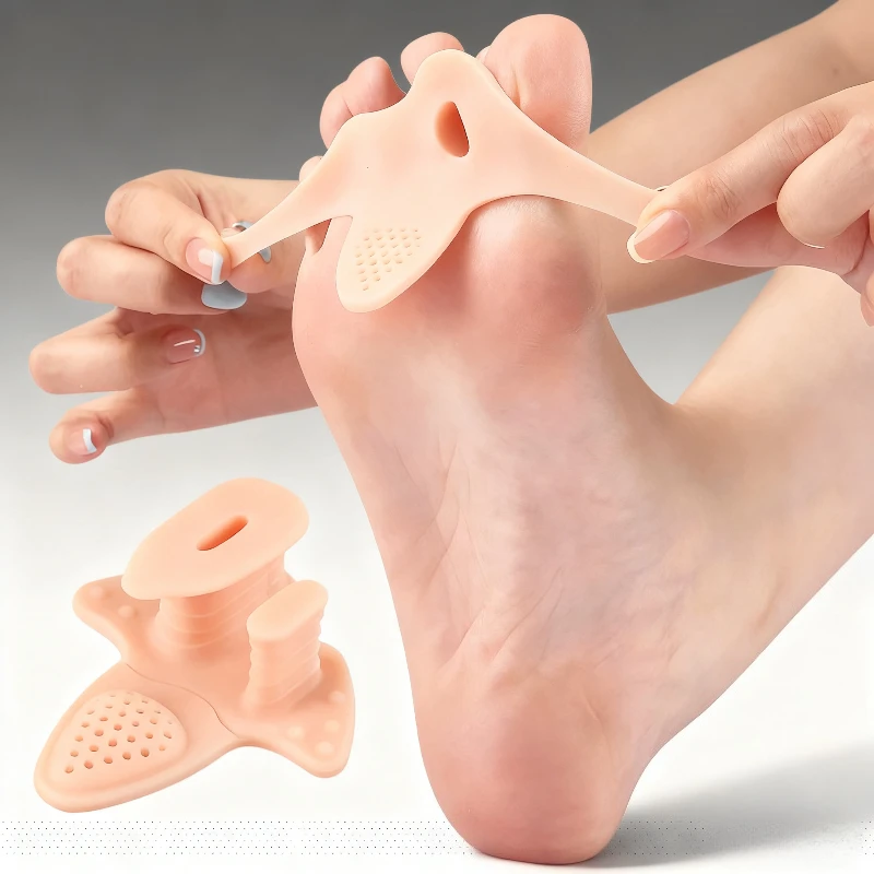 Forefoot Pad Hallux Valgus Toe Separator Soft Massage Clamp Forefoot Pad  With Holes Thickened Sole Toe Separator