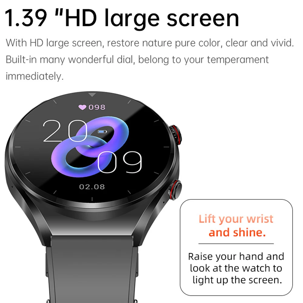 GEJIAN 심박수 혈액 산소 수면 모니터링을 위한 새로운 남성 스마트 시계, 블루투스 통화 방수 피트니스 여성 스마트워치