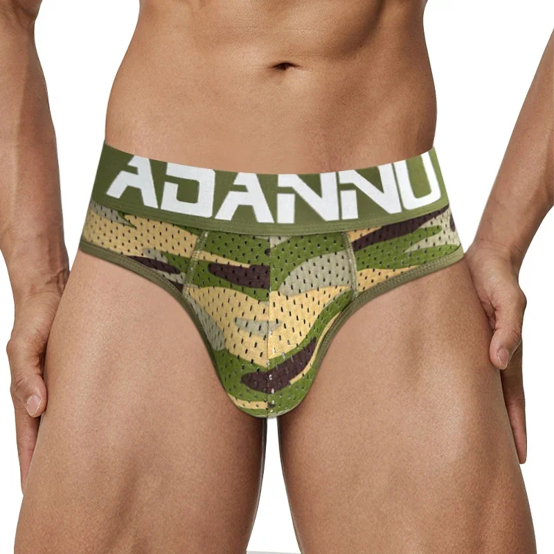 CMENIN 3Pcs Men Cotton Underwear Briefs Mesh Breathable Men\'s Panties Camouflage Sexy Gays Trunks Bikini Man Underpants Briefs