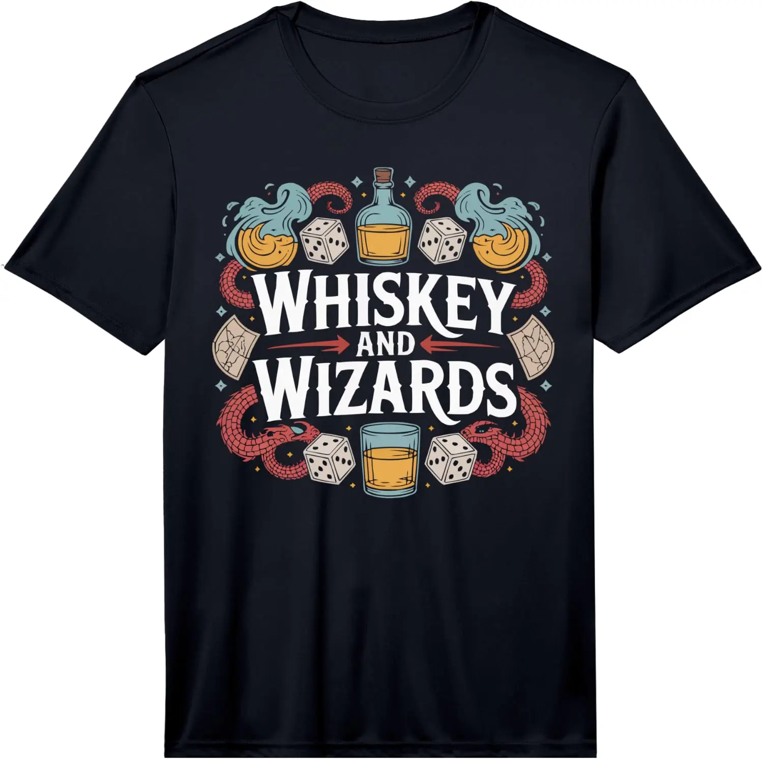 Mens RPG Master D20 Role Playing Board Game Funny Gaming Performance T-Shirt 100% Cotton Trendy Y2K Short-Sleeve Tee – Soft,