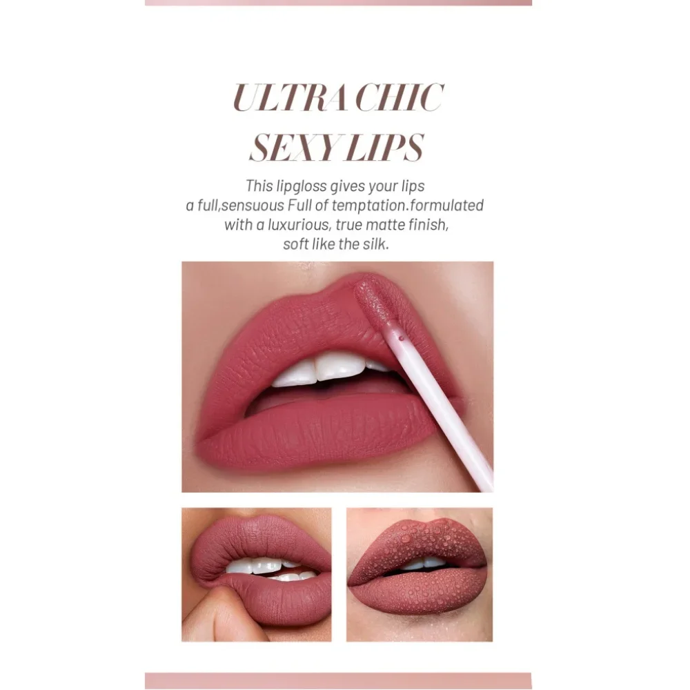 SAM SUGAR 最もセクシーなマット口紅セット長期的な防水液体口紅ノンスティックカップ高着色リップグロス