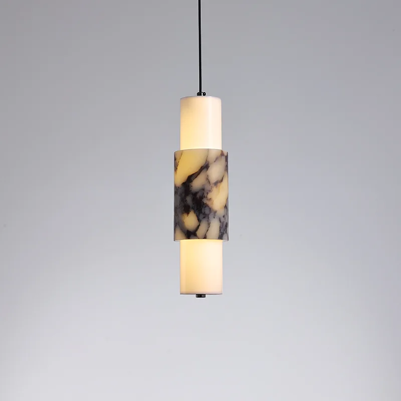 Lámpara colgante de mármol Natural de primera calidad, lámpara colgante de estilo italiano de lujo para decoración del hogar, dormitorio, sala de estar, candelabro LED