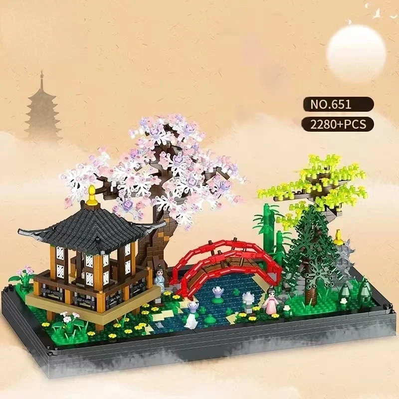 Quiet Garden Architecture Model Building Block Brinquedos, Desktop Arte Decorativa, Melhorando a Flexibilidade e Mãos na Capacidade