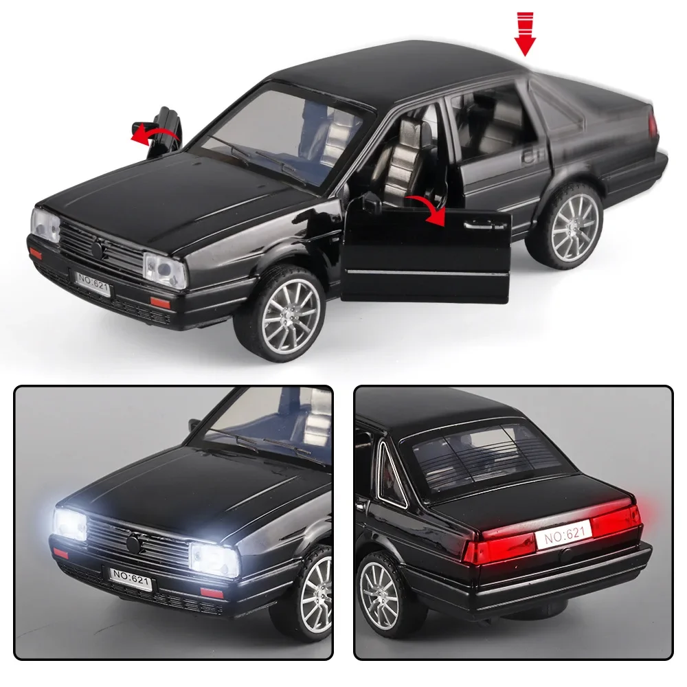 1:32 Volkswagen SANTANA High Simulation Diecast Metal Alloy Model car Sound Light Pull Back Collection Kids Toy Gifts E224