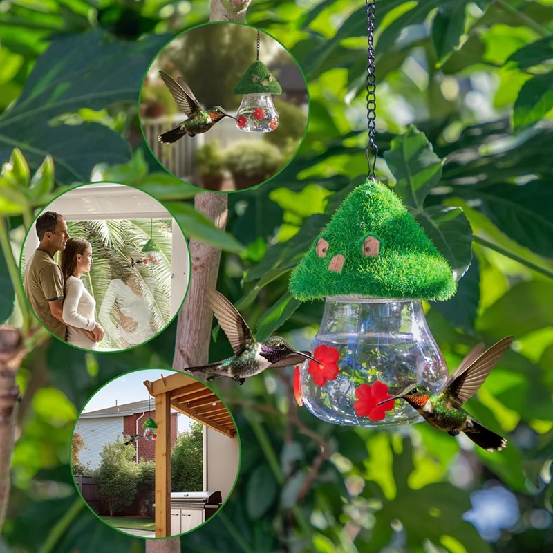 Bird Feeder,Garden Bird Feeders For Outdoors Hanging,3 Petals Decorated With Water Spout Bird Water