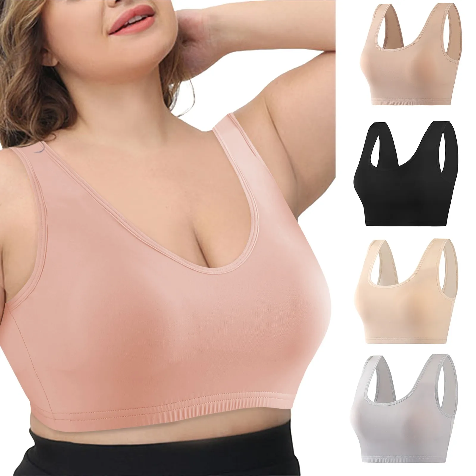 

Women's Solid Colour Tank Top With Bra Pad Sports Underwear