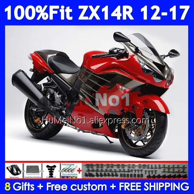 Body For KAWASAKI NINJA ZX 14R ZX14R 2012 2013 2014 2015 Red black 2016 2017 229No.36 ZX14 R ZX-14R 12 13 14 15 16 17 Fairing