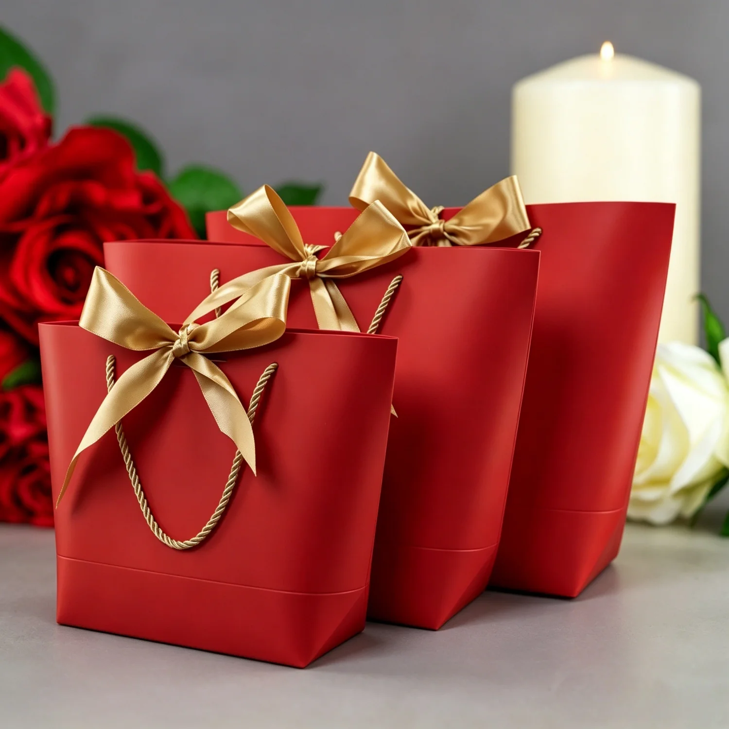 Geschenktüte mit Schleifenband, recycelbare DIY-Papiertüten für Kleidung, Hochzeit, Geburtstagsfeier mit Griffen, Feierdekoration, 10 Stück – Detail 5