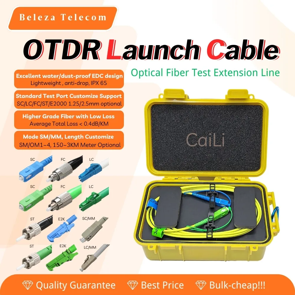 

Single Mode OTDR Launch Cable (1km/2km) SC/FC APC/UPC Test Extension Cord for Dead Zone Elimination