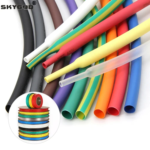 Protector de Cable de tubo termorretráctil de 1 metro, envoltura 2:1 negra, 1/2/3/4/5/6/8/10/20/30/50mm, funda de Cable termorretráctil