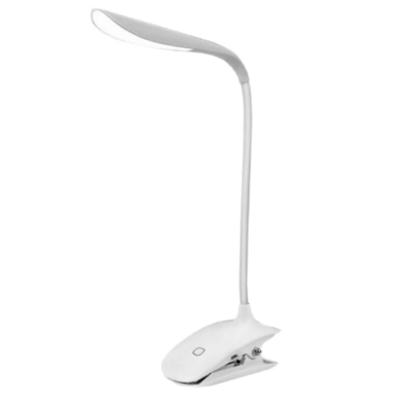 

LED Clip On Book Light Reading Lamp Rechargeable 3 Brightness Levels 14 LED Eye Protection Bulbs Table Lamp, White