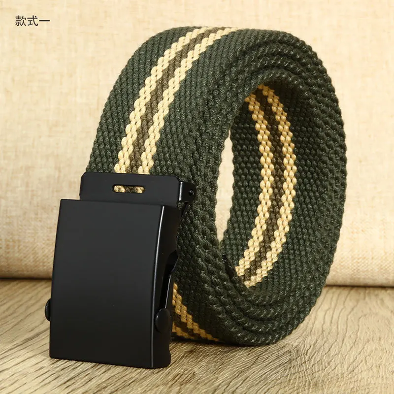 Ceinture classique en toile rayée pour hommes et femmes, universelle, décontractée, polyvalente, accessoires de Sports de plein air, ceinture d'étudiant à la mode