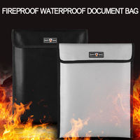 Fireproof File Bag Waterproof Bag File Pouch Security Document Bag 34.0 x 27.5cm