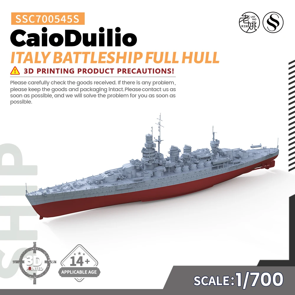 SSMODEL SSC545/S 1/700 Military Model Kit Italy CaioDuilio Battleship Full Hull