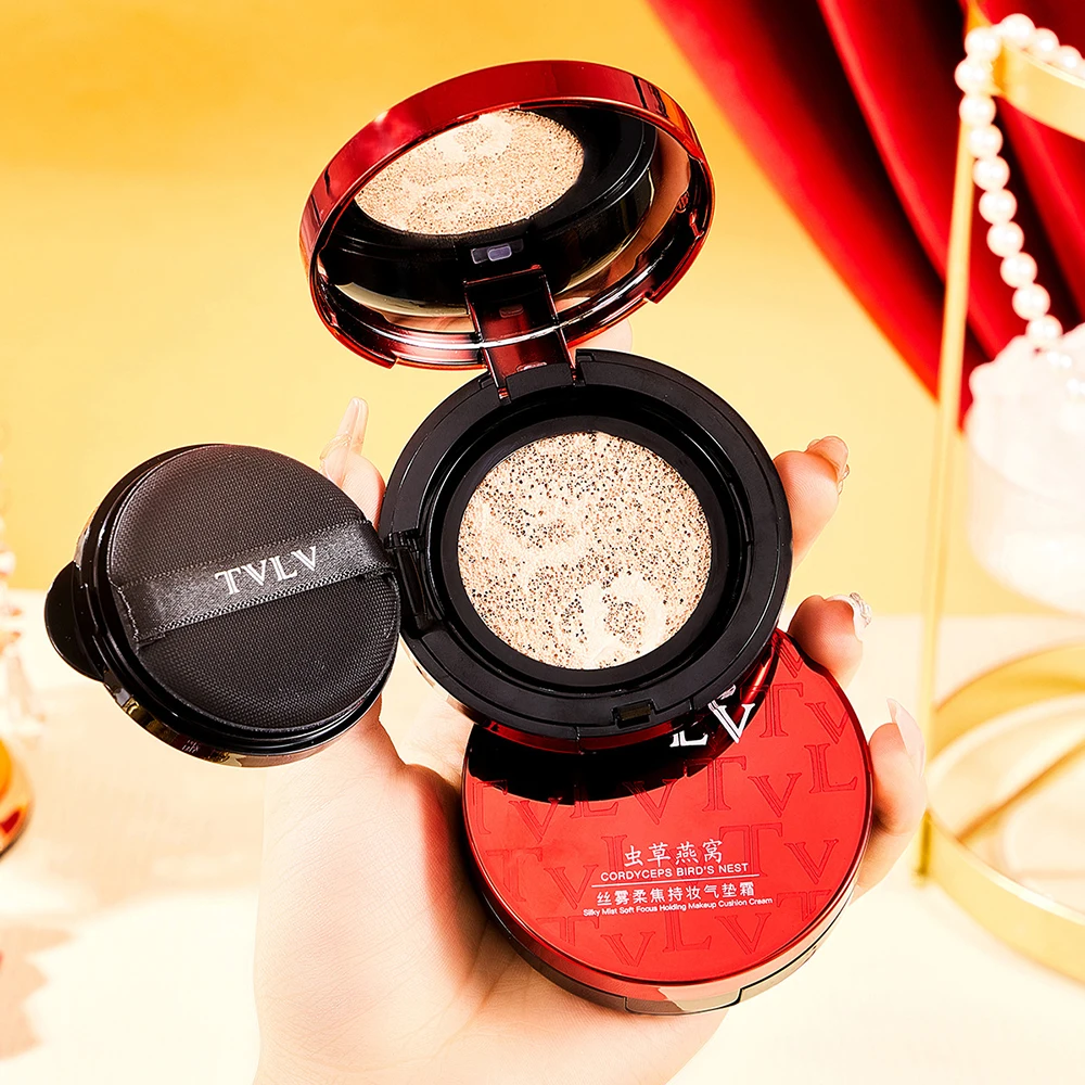 동충하초 버드네스트 실크 미스트 소프트 포커스 메이크업 에어 쿠션 크림 페이셜 컨실러 비비 크림 메이크업 화장품 파운데이션 리퀴드