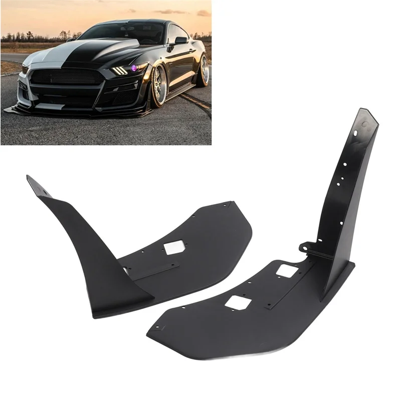 

1Pair Of Front Bumper Corner Spoiler Black Prevent Collision Front Side Corner Winglet For Mustang GT500 2014 To 2021