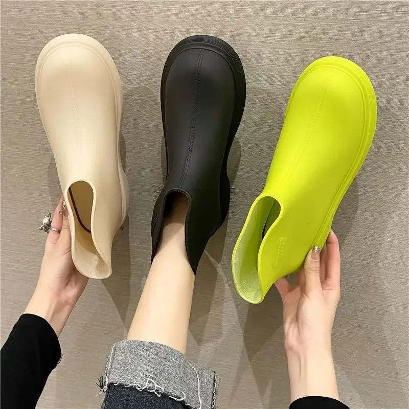 Rainy Season Womens Water Shoes Fashion Rain Boots for Women Comfortable Wear-resistant Non-slip Rain Boots Botines Para Mujeres