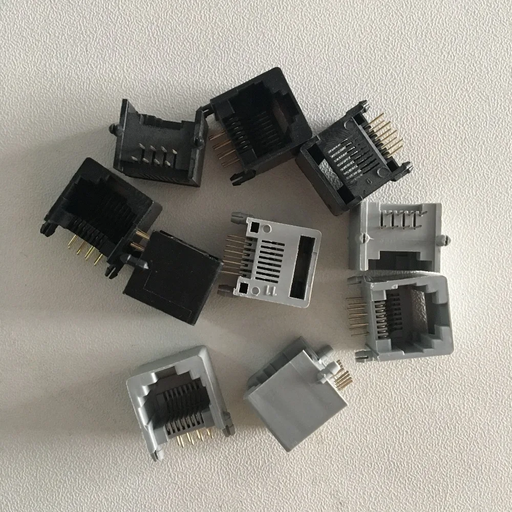 10-20-30-50-100-pecas-concha-de-plastico-cinza-preto-8p8c-rj45-rede-modular-8-pinos-de-angulo-reto-pcb-jack-lan-conector-femea-soquete