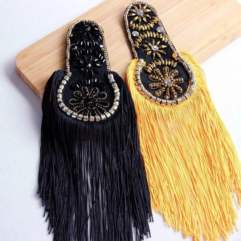 

Shoulder Jewelry Chain Fringed Shoulder Pads Epaulettes Retro Costume Decor