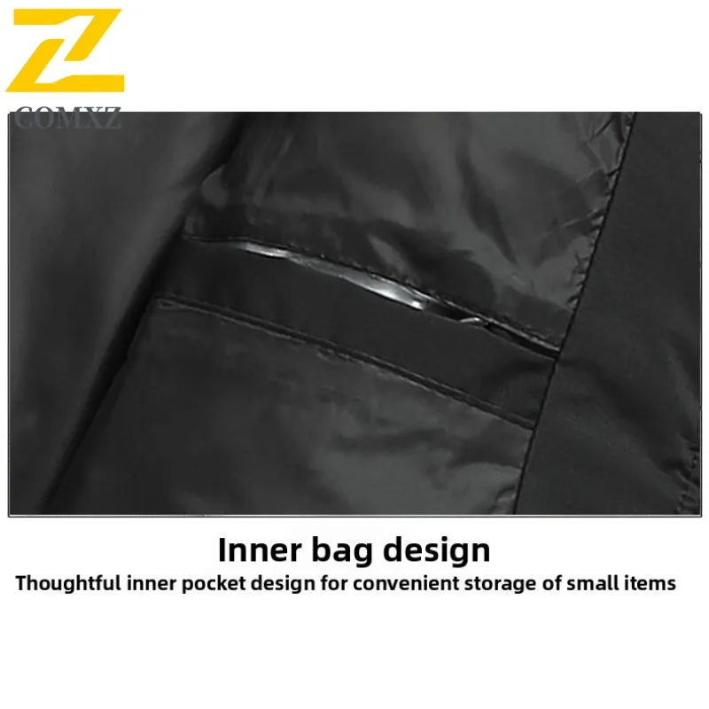 COMXZ Winter Men New Stand Collar Down Jacket White Duck Down Short Thickened Thermal Slim Fit Wash Free solid color Coat 2025