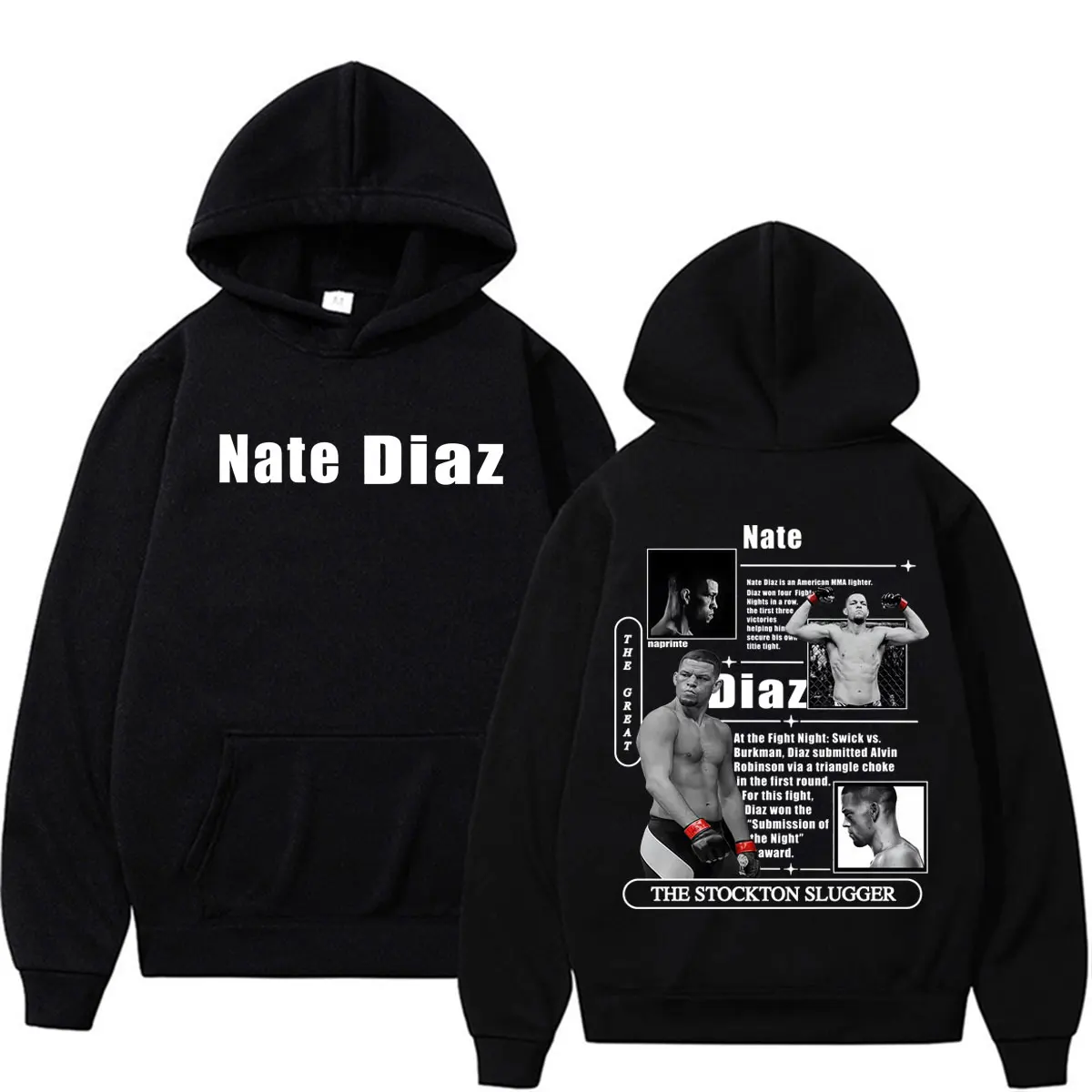 Nate Diaz The Stockton Slugger Fan Gifts Sweatshirts Men Women Fashion Violence Aesthetic Hoodies Casual Fleece Oversized Hoodie