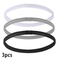3pcs Elastic Absorbent Sweat Bands Solid Thicken Non-Slip Sports Outdoor Headbands Hair Accessories Running Exercise
